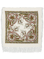 Павлопосадский платок с рисунком "Балаганчик", арт. 203-3