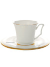 Кофейная чашка с блюдцем форма "Юлия" рисунок "Золотая лента", Императорский фарфоровый завод