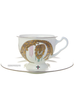 Чашка с блюдцем чайная форма "Айседора", рисунок "Навсегда вместе № 2", Императорский фарфоровый завод