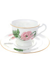 Чашка с блюдцем чайная форма "Айседора", рисунок "Пионовидный", Императорский фарфоровый завод