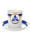 Чашка с блюдцем чайная форма "Гербовая", рисунок "Кают компания № 4", Императорский фарфоровый завод