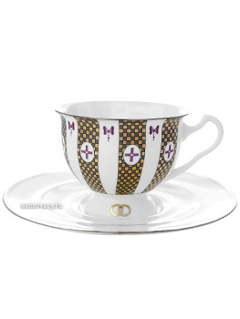 Чашка с блюдцем чайная форма "Айседора", рисунок "Навсегда вместе № 1", Императорский фарфоровый завод