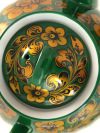 Чайник заварочный с художественной росписью "Кудрина царская на зеленом фоне" 